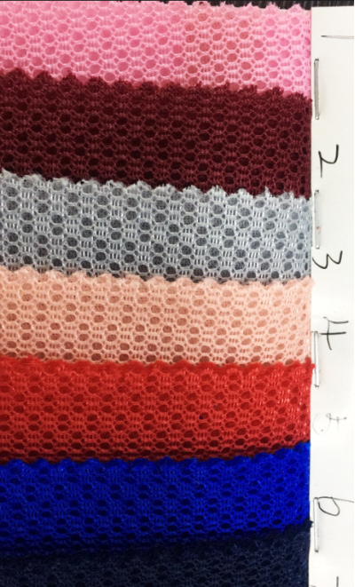 DG-XHFZ   普通280g  三明治網眼布   3D三層網布    100%滌綸   200-210（g/㎡)  54寸   精梳   硬網 挺身 粗網 細節-9